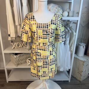 Tibi Women's Size 2 Spot Print Gathered Tab Waist Sheath Dress #3323